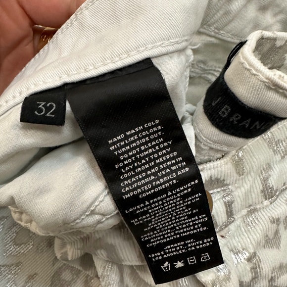 J Brand Selena Mid Rise Crop Boot Corduroy Jeans in Snow Leopard - Picture 8 of 9